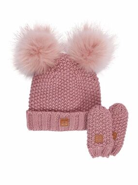 Kombi Knit Pom Hat & Mittens Set